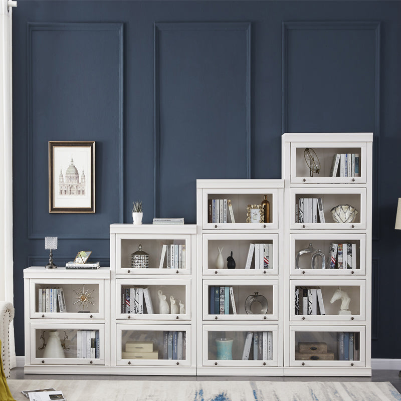 Contemporary Wooden Standard Bookcase Closed Back Bookshelf for Home Office