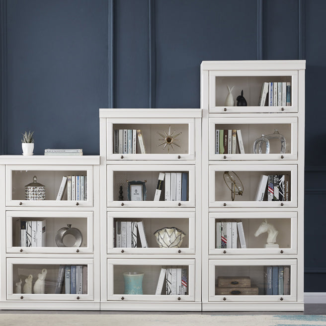 Contemporary Wooden Standard Bookcase Closed Back Bookshelf for Home Office