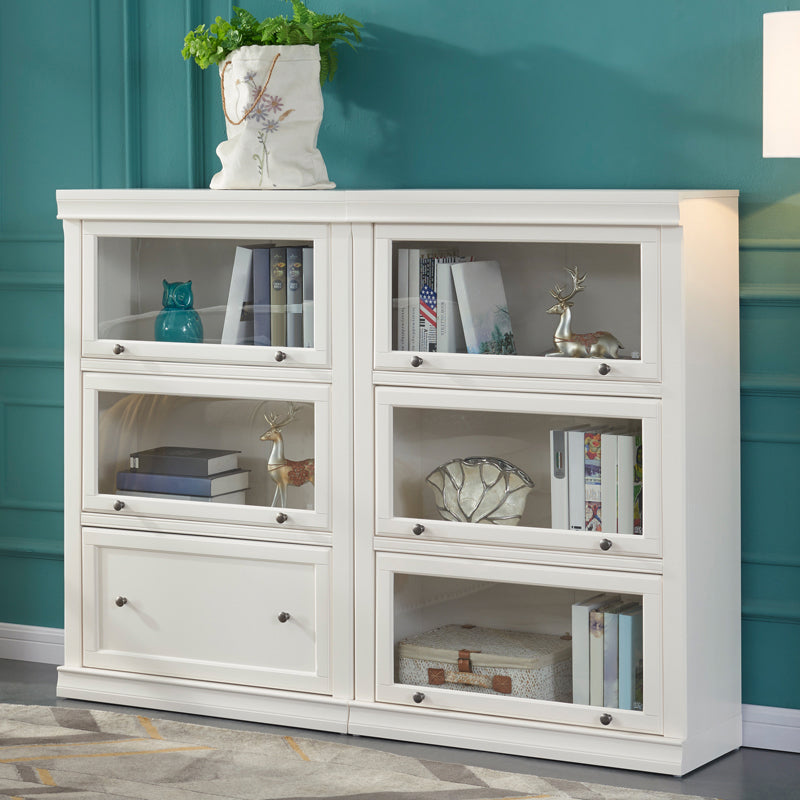Wooden Standard Bookcase Modern Style White Colour Closed Back Bookshelf