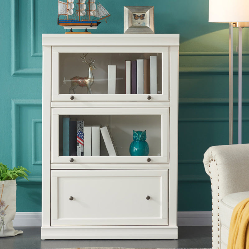 Wooden Standard Bookcase Modern Style White Colour Closed Back Bookshelf
