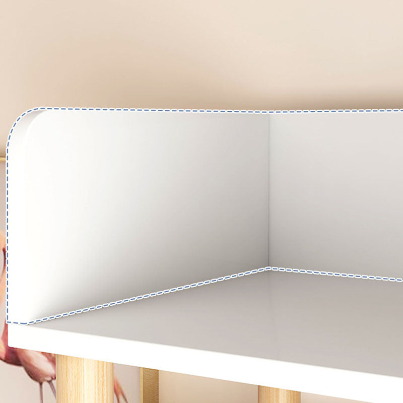 Scandinavian Vertical Bookshelf Open Etagere Manufactured Wood and Solid Wood Bookcase