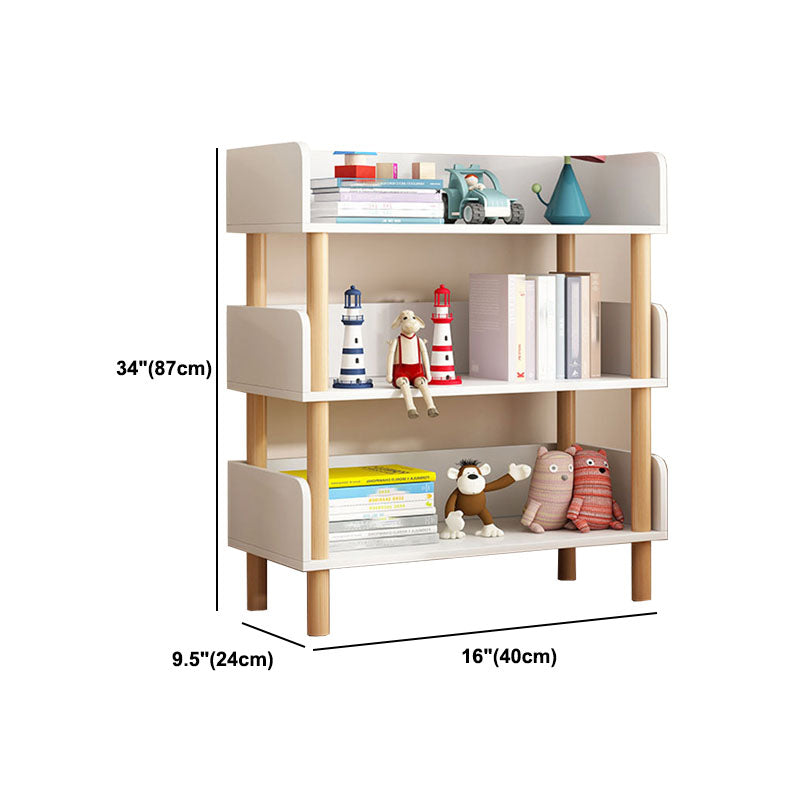 Scandinavian Vertical Bookshelf Open Etagere Manufactured Wood and Solid Wood Bookcase