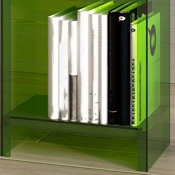 10"W Bookshelf Glam Style Closed Back Acrylic Bookcase for Office Home Study Room