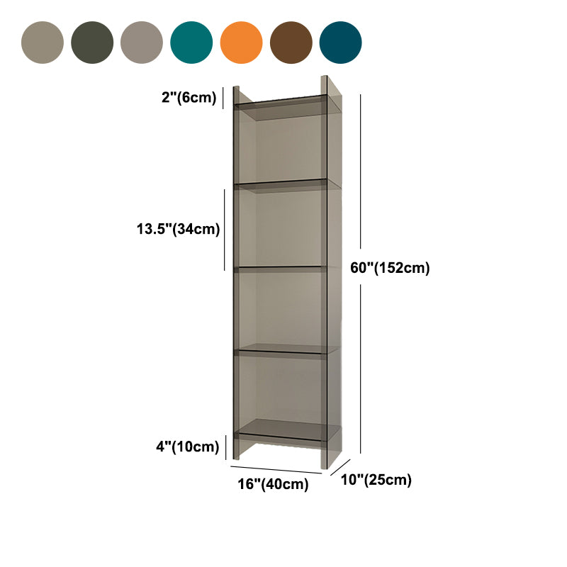 10"W Bookshelf Glam Style Closed Back Acrylic Bookcase for Office Home Study Room