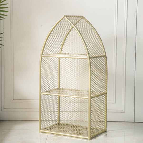 Closed Back Bookcase Glam Style Bookshelf for Office Home and Study Room