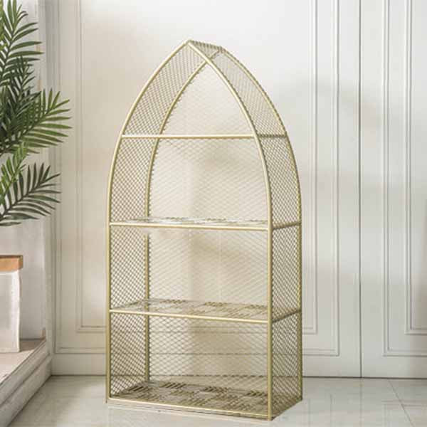 Closed Back Bookcase Glam Style Bookshelf for Office Home and Study Room