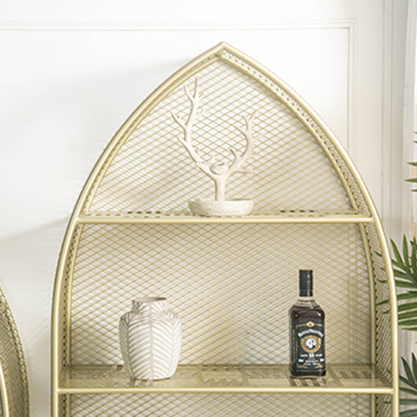 Closed Back Bookcase Glam Style Bookshelf for Office Home and Study Room