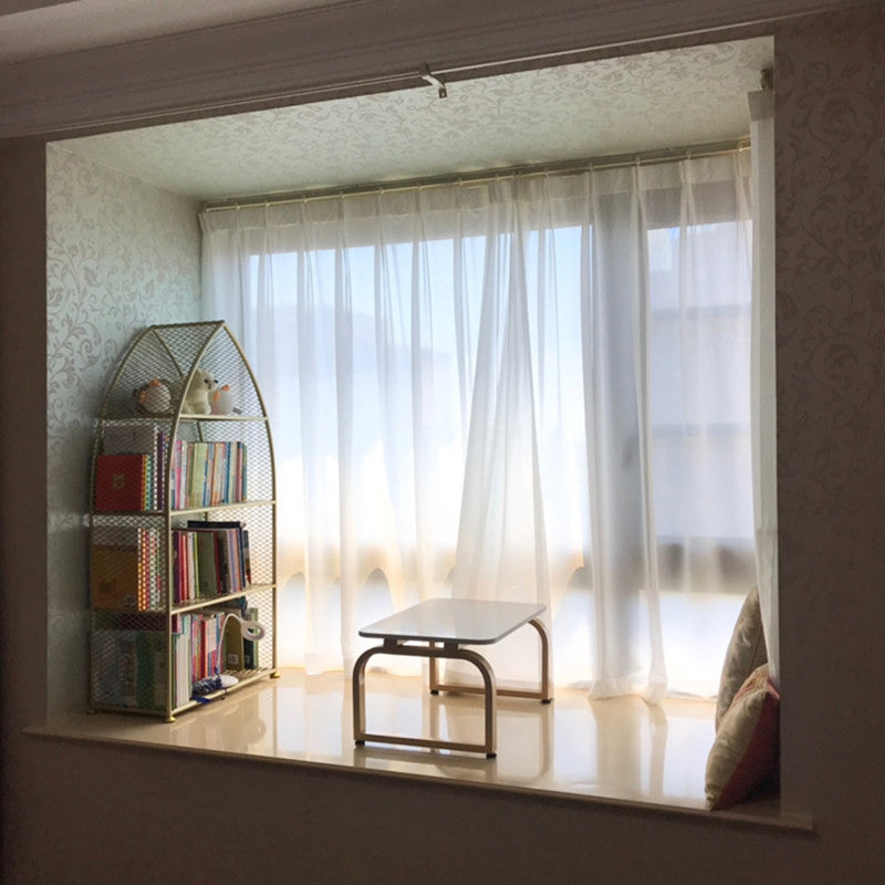 Closed Back Bookcase Glam Style Bookshelf for Office Home and Study Room