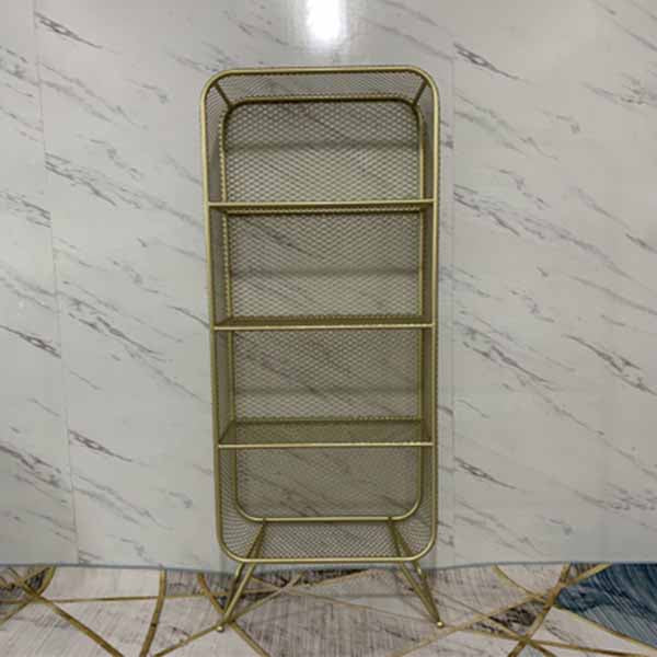Closed Back Bookcase Glam Style Bookshelf for Office Home and Study Room