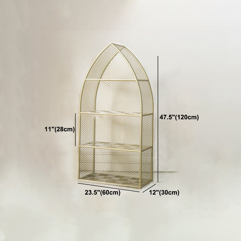 Closed Back Bookcase Glam Style Bookshelf for Office Home and Study Room