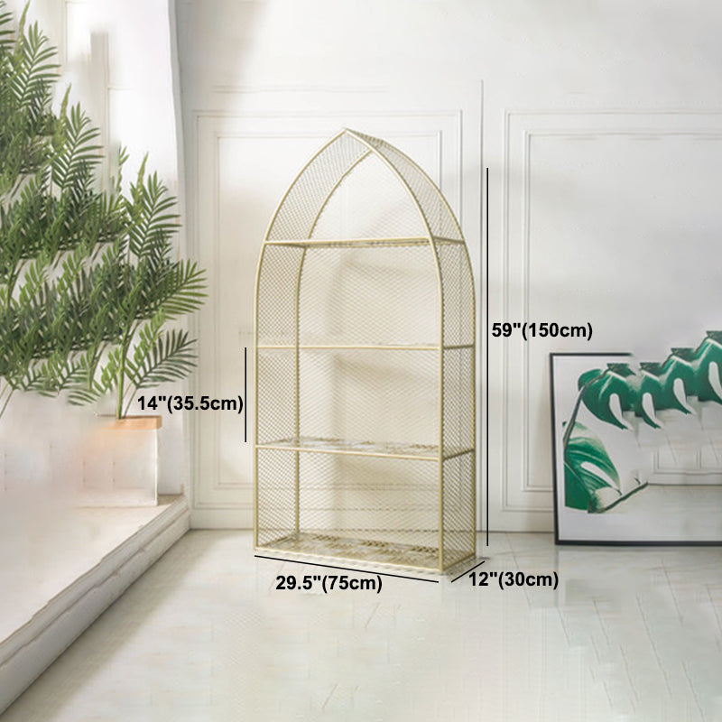 Closed Back Bookcase Glam Style Bookshelf for Office Home and Study Room