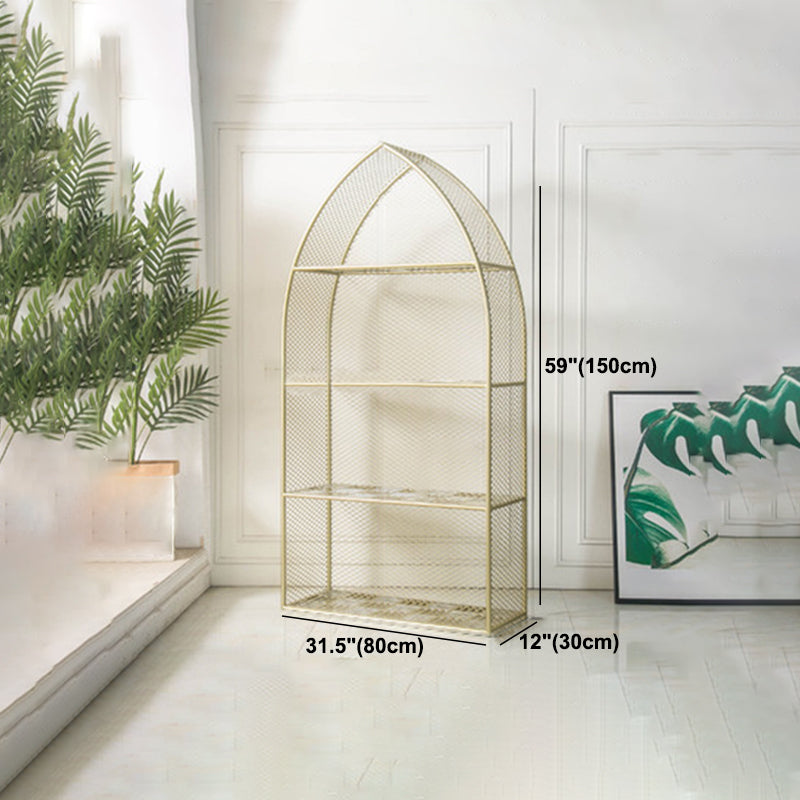 Closed Back Bookcase Glam Style Bookshelf for Office Home and Study Room