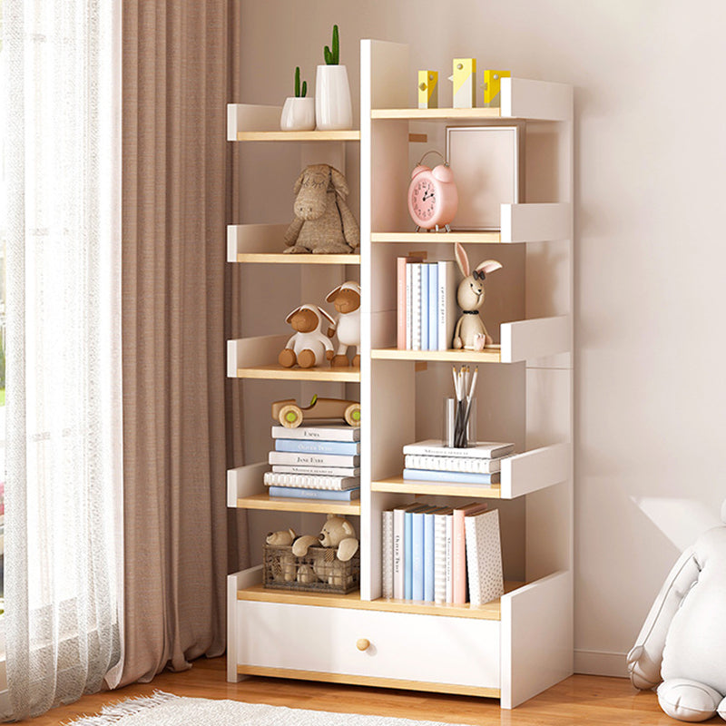 Scandinavian Manufactured Wood Etagere Bookshelf Vertical Open Bookcase for Home