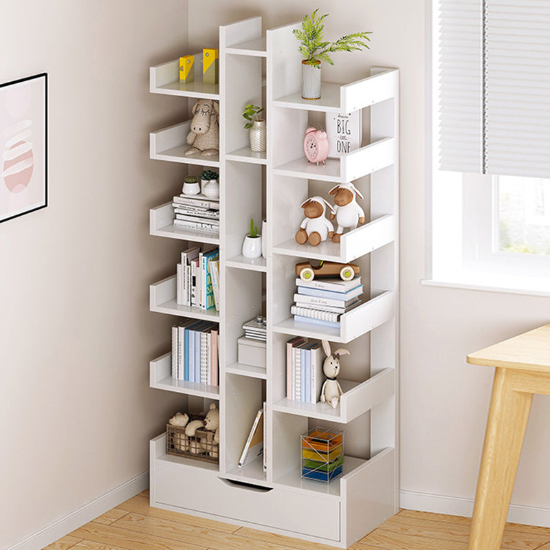 Scandinavian Manufactured Wood Etagere Bookshelf Vertical Open Bookcase for Home