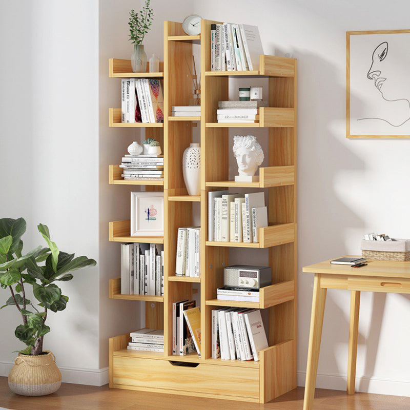 Scandinavian Manufactured Wood Etagere Bookshelf Vertical Open Bookcase for Home