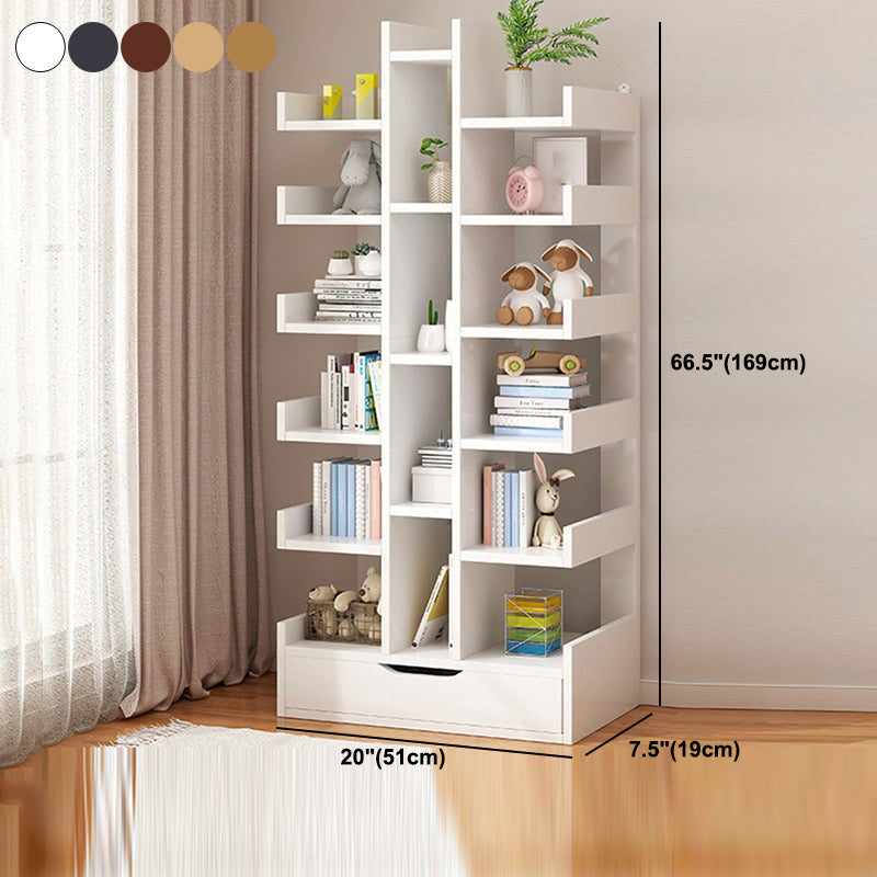 Scandinavian Manufactured Wood Etagere Bookshelf Vertical Open Bookcase for Home