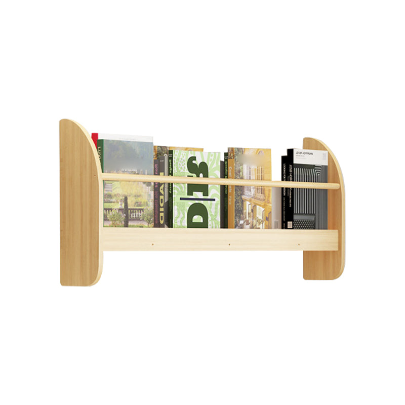 Contemporary Wall Unit Bookshelf Natural Pine Wood Bookcase for Bedroom