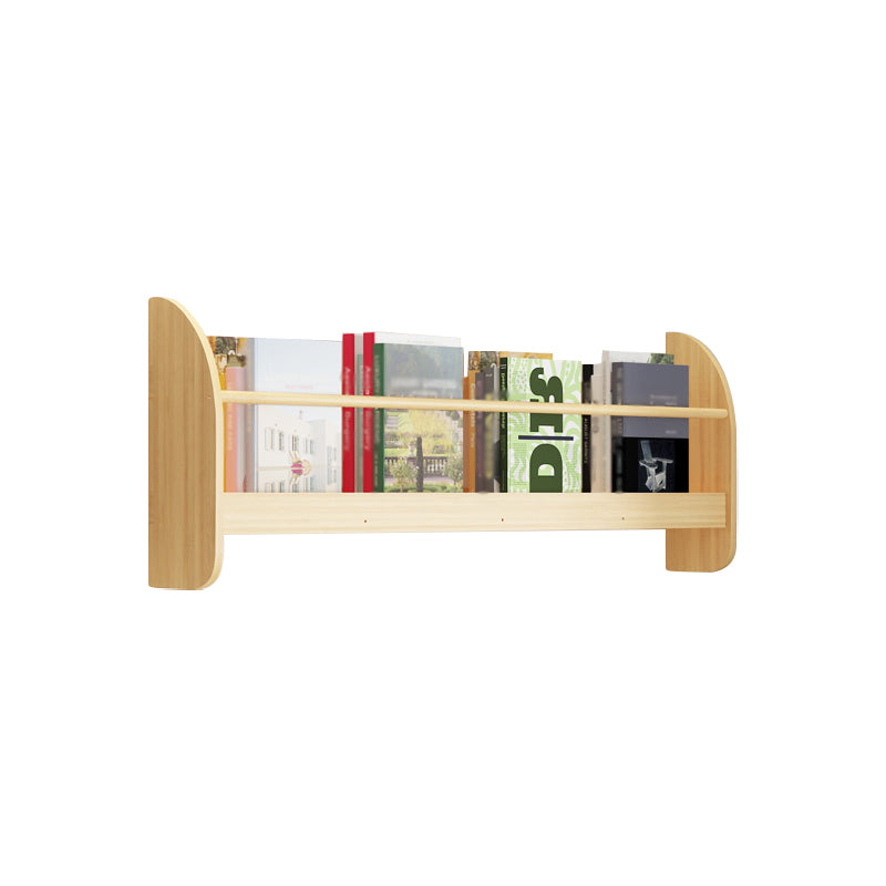 Contemporary Wall Unit Bookshelf Natural Pine Wood Bookcase for Bedroom