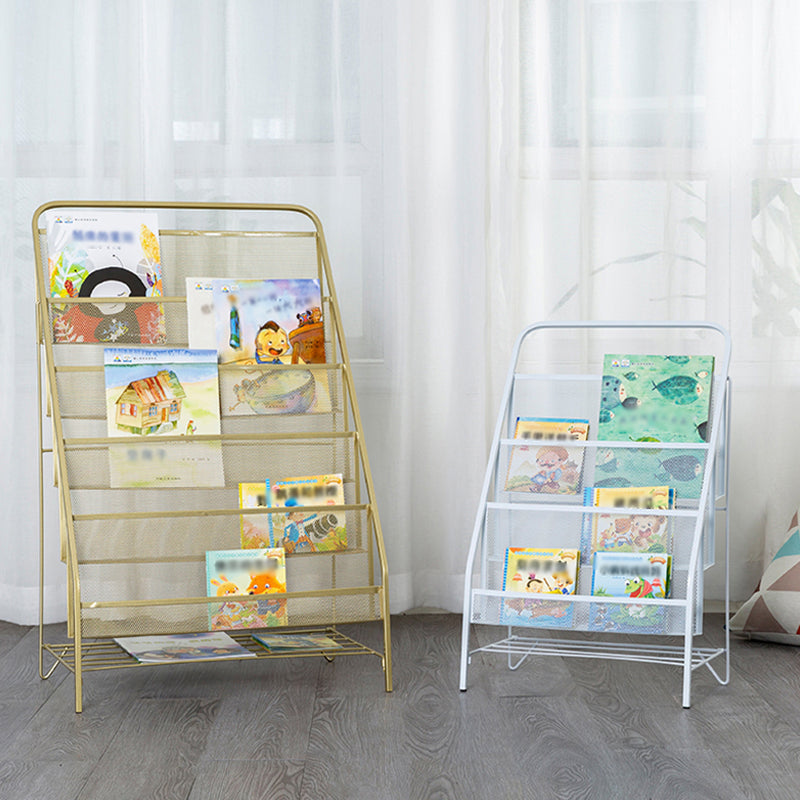 Modern Metal Ladder Bookshelf Iron Closed Back Bookcase for Home