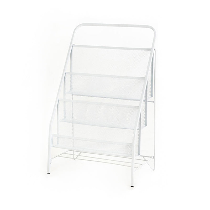 Modern Metal Ladder Bookshelf Iron Closed Back Bookcase for Home