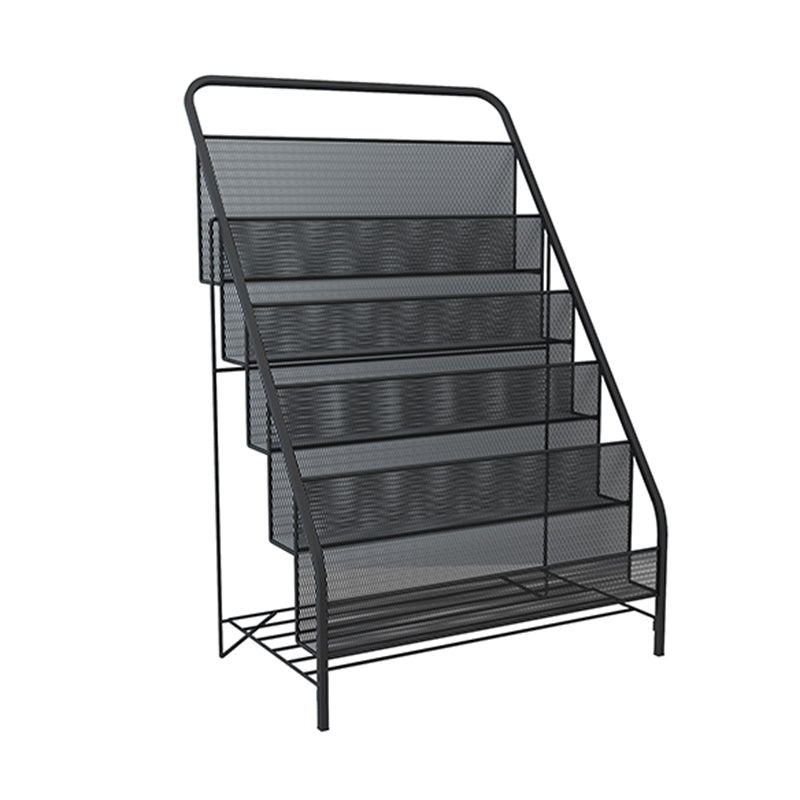 Modern Metal Ladder Bookshelf Iron Closed Back Bookcase for Home