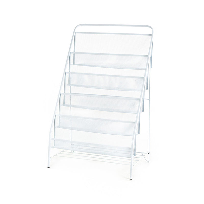 Modern Metal Ladder Bookshelf Iron Closed Back Bookcase for Home