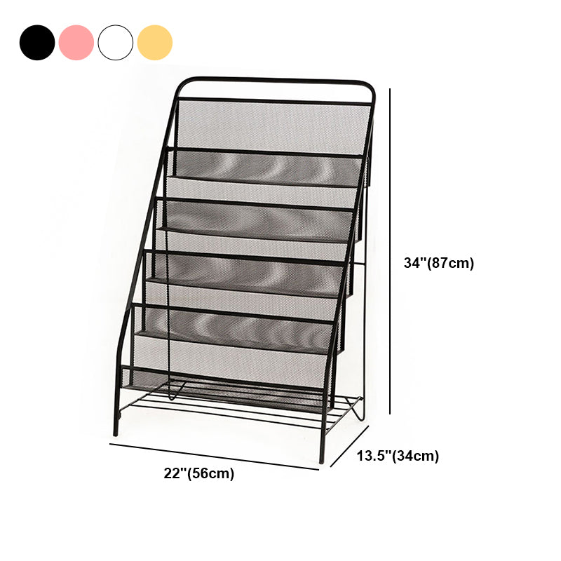 Modern Metal Ladder Bookshelf Iron Closed Back Bookcase for Home