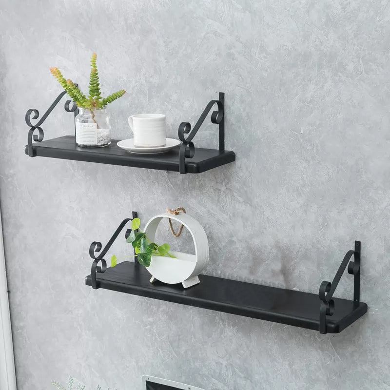 Closed Back Bookshelf Glam Style Wall Mounted Bookcase for Office Home Study Room