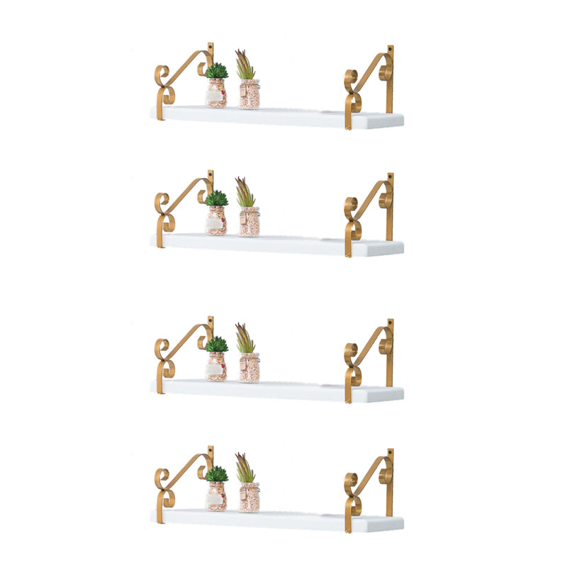 Closed Back Bookshelf Glam Style Wall Mounted Bookcase for Office Home Study Room