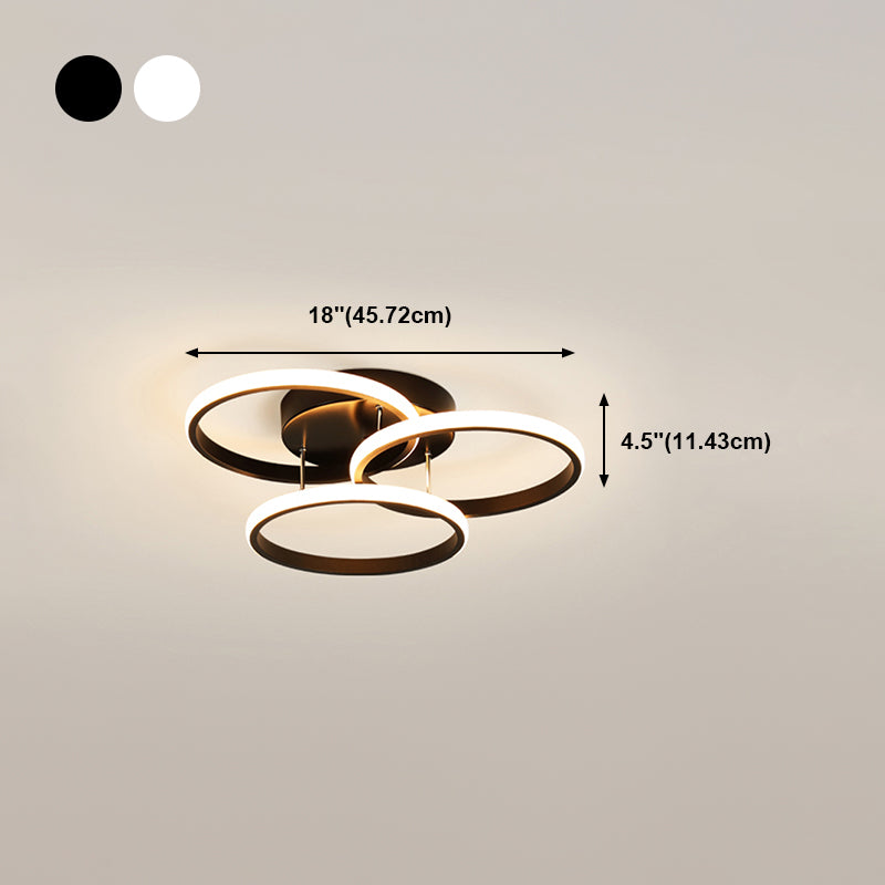 Metal Round Shade Flush Ceiling Light Modern 3-Lights Flush Mount Fixture