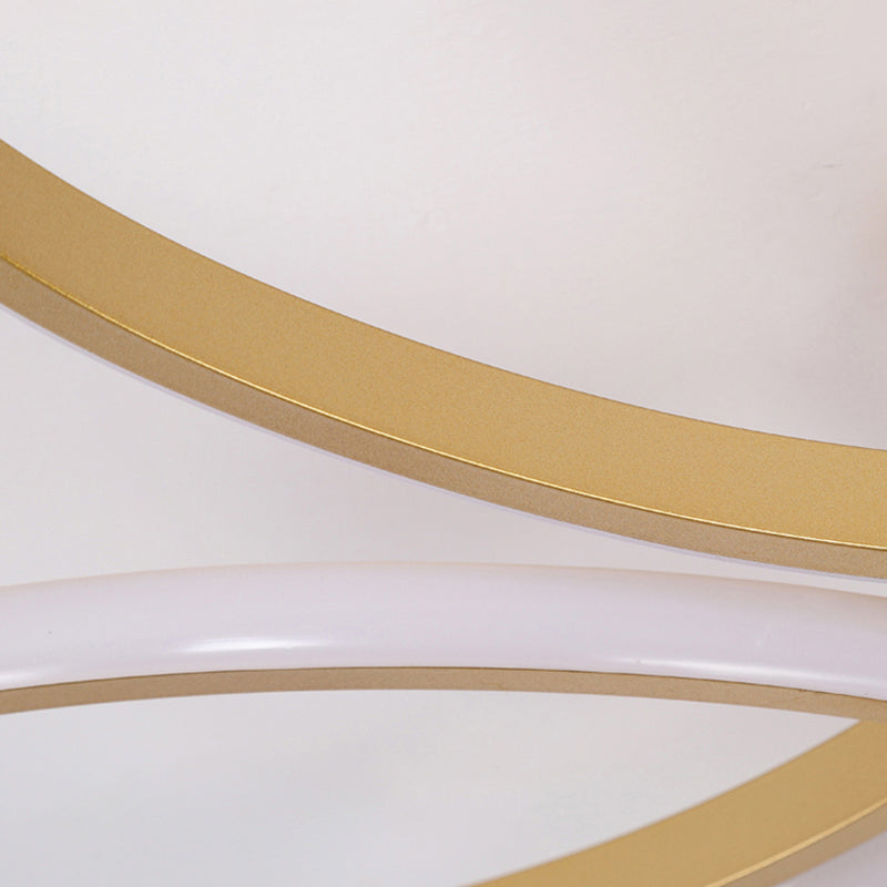 Modern Flower Semi Flush Ceiling Light Metal Living Room LED Ceiling Light