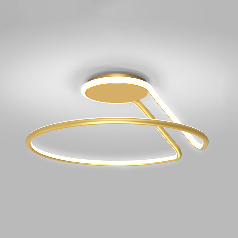 Metal Round Flush Ceiling Light Modern Style 1 Light Flush Mount Fixture