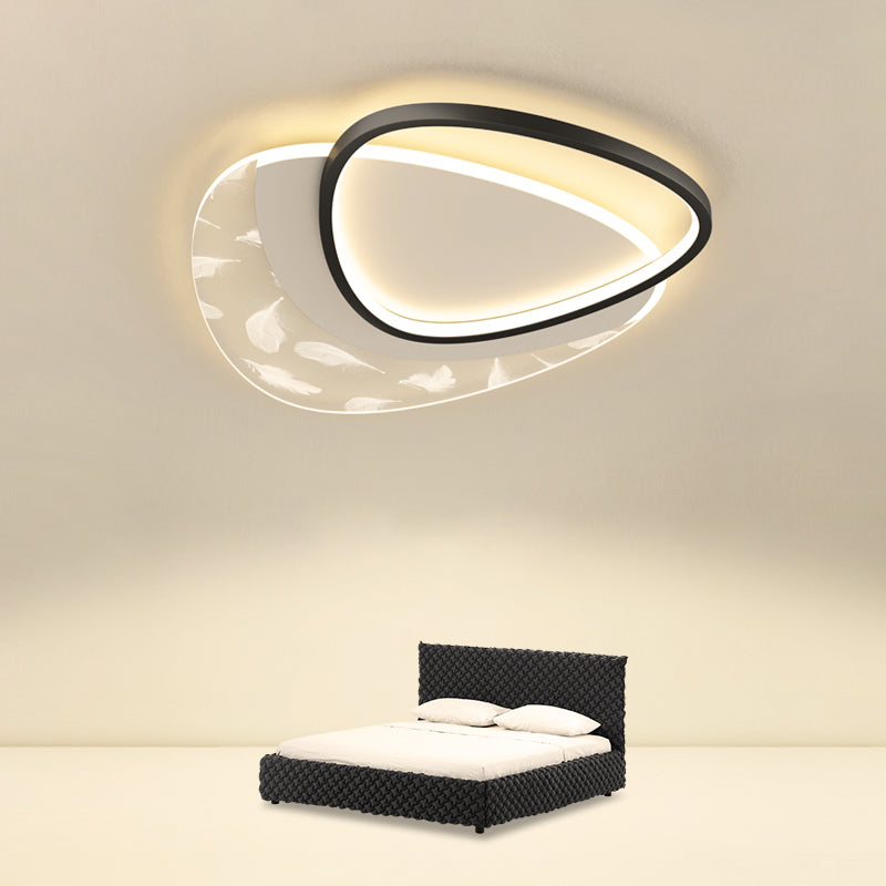 Lámpara de techo empotrada con forma geométrica de metal, estilo moderno, 2 luces, iluminación empotrada