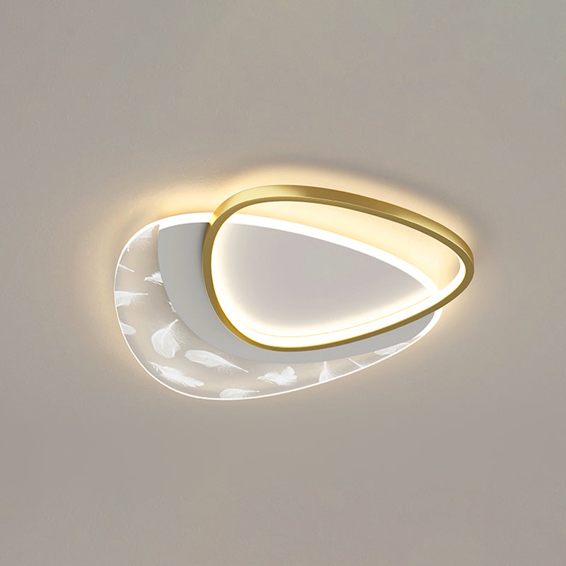 Lámpara de techo empotrada con forma geométrica de metal, estilo moderno, 2 luces, iluminación empotrada