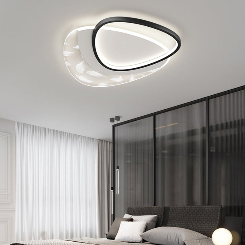 Lámpara de techo empotrada con forma geométrica de metal, estilo moderno, 2 luces, iluminación empotrada