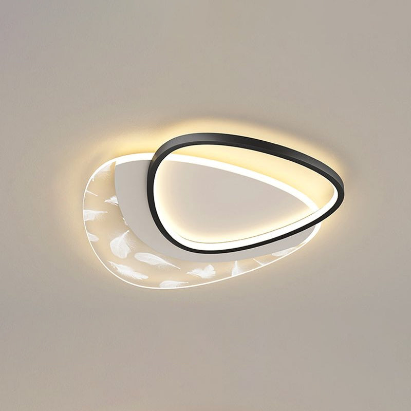 Lámpara de techo empotrada con forma geométrica de metal, estilo moderno, 2 luces, iluminación empotrada
