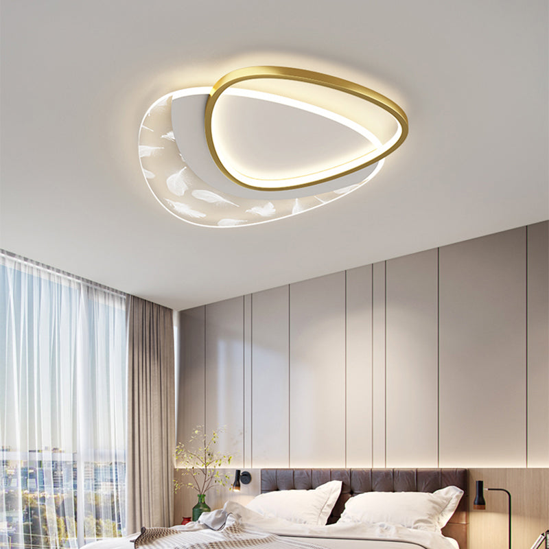 Lámpara de techo empotrada con forma geométrica de metal, estilo moderno, 2 luces, iluminación empotrada