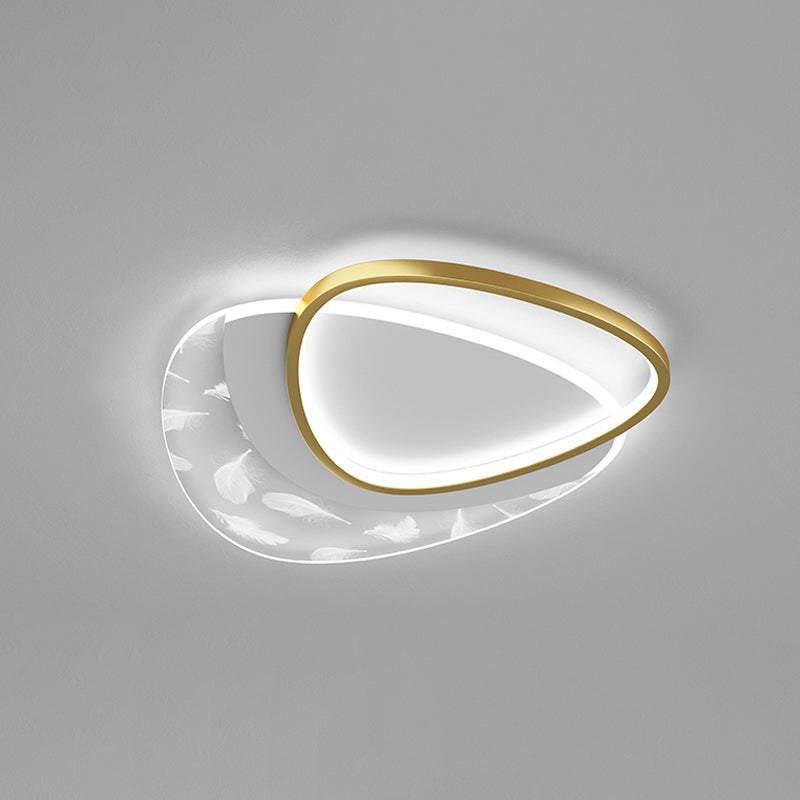 Lámpara de techo empotrada con forma geométrica de metal, estilo moderno, 2 luces, iluminación empotrada