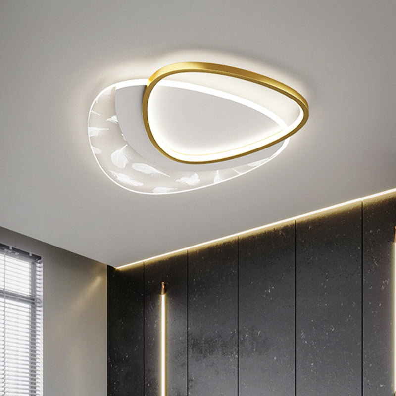 Lámpara de techo empotrada con forma geométrica de metal, estilo moderno, 2 luces, iluminación empotrada