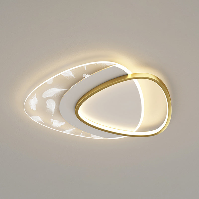 Lámpara de techo empotrada con forma geométrica de metal, estilo moderno, 2 luces, iluminación empotrada