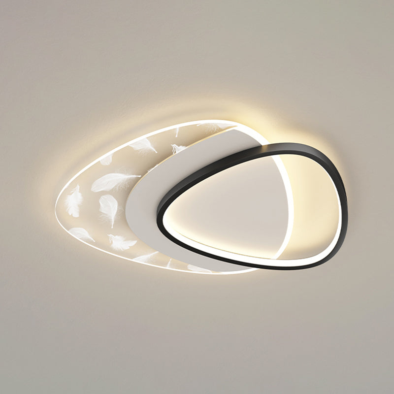 Lámpara de techo empotrada con forma geométrica de metal, estilo moderno, 2 luces, iluminación empotrada