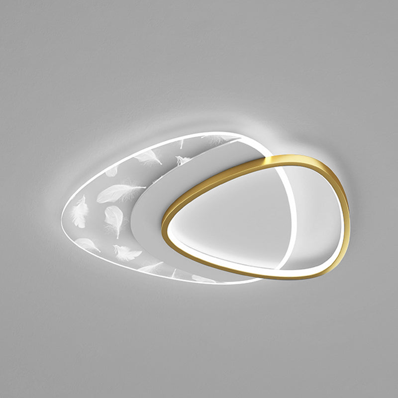 Lámpara de techo empotrada con forma geométrica de metal, estilo moderno, 2 luces, iluminación empotrada