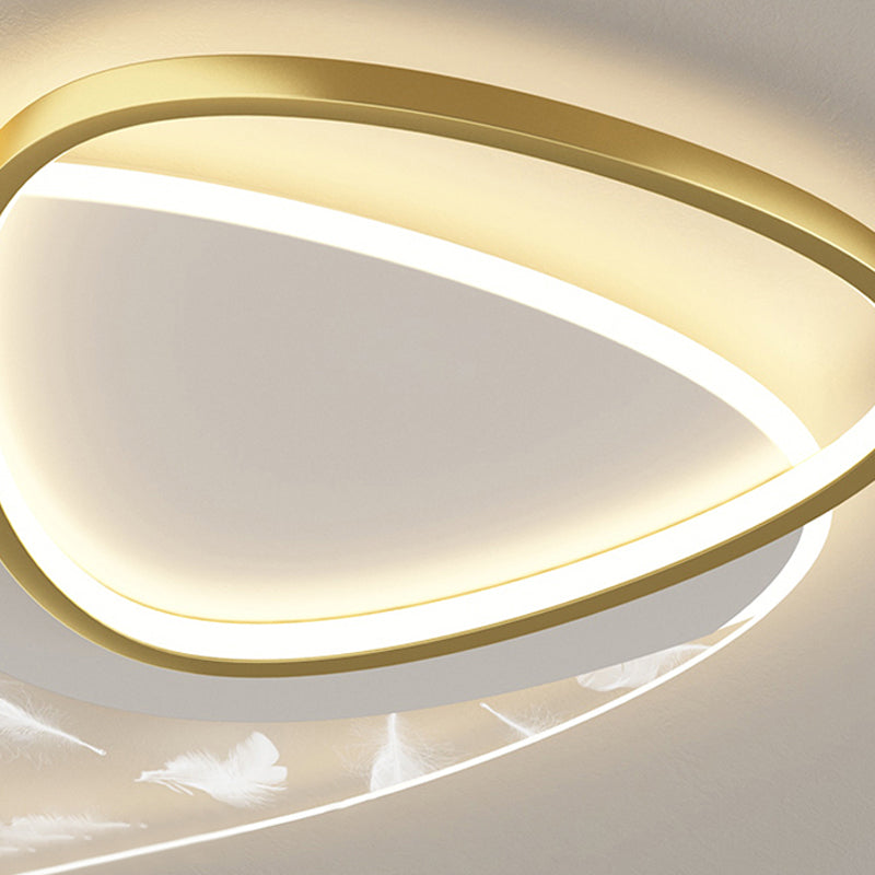 Lámpara de techo empotrada con forma geométrica de metal, estilo moderno, 2 luces, iluminación empotrada