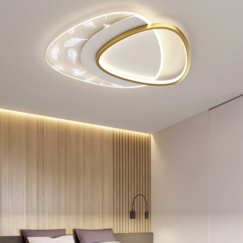 Lámpara de techo empotrada con forma geométrica de metal, estilo moderno, 2 luces, iluminación empotrada