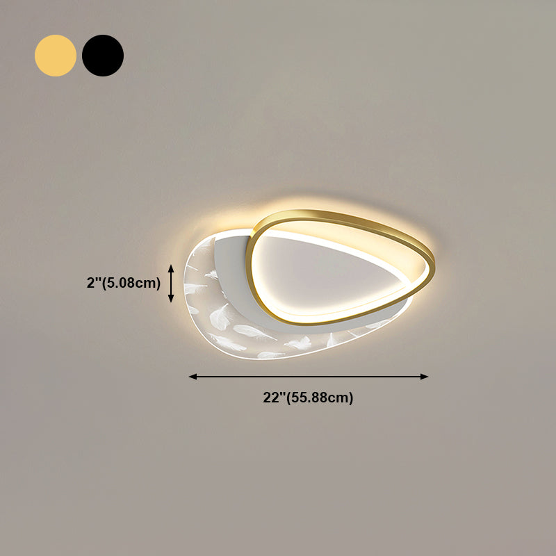 Lámpara de techo empotrada con forma geométrica de metal, estilo moderno, 2 luces, iluminación empotrada