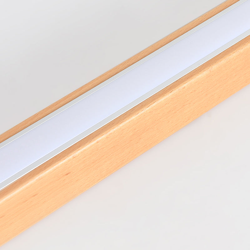 Wood Linear Shade Flush Ceiling Light Modern Style 1 Light Flush Mount Fixture in Brown