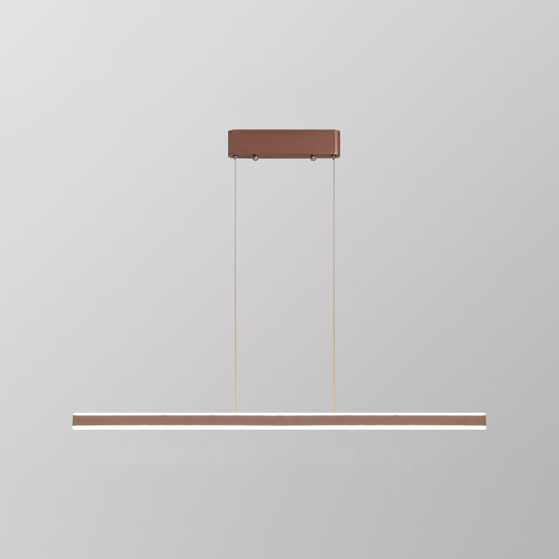 Modern Metal Island Lamps Linear 2-Head Restaurant Pendant Lights with Acrylic Shade