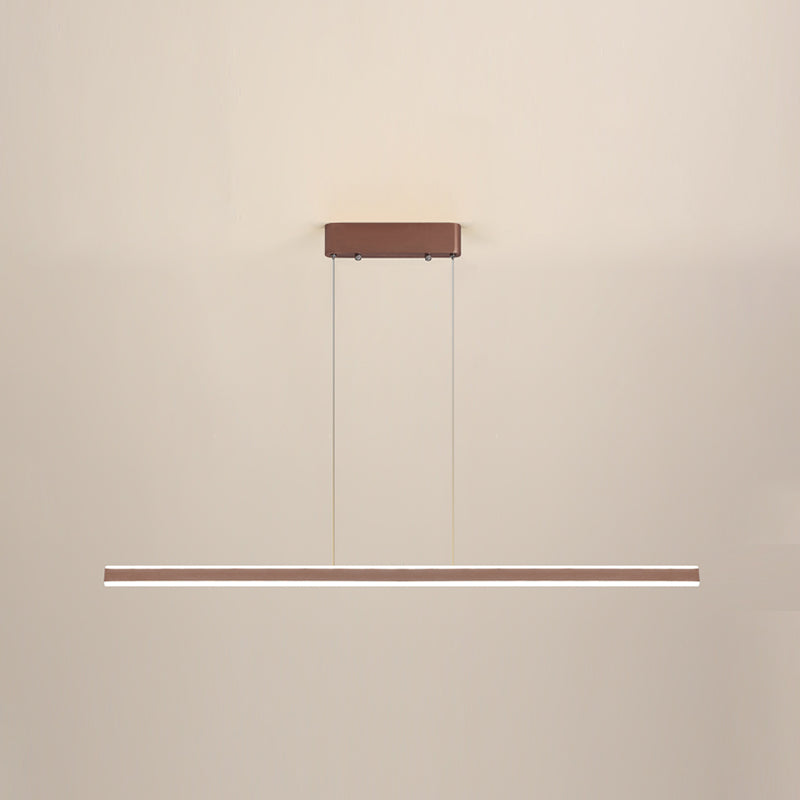 Modern Metal Island Lamps Linear 2-Head Restaurant Pendant Lights with Acrylic Shade