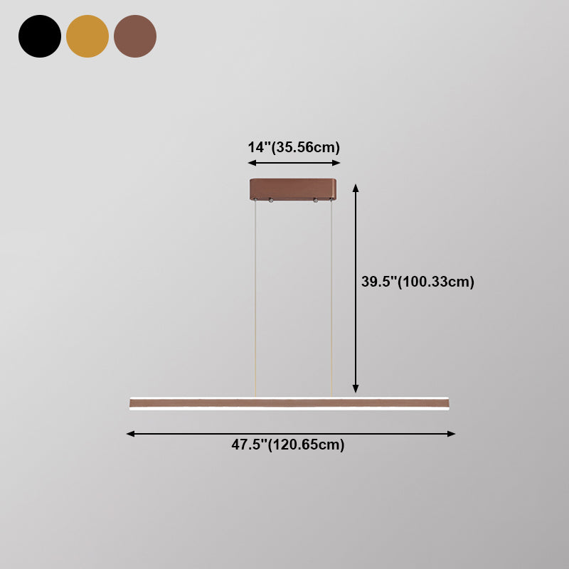 Modern Metal Island Lamps Linear 2-Head Restaurant Pendant Lights with Acrylic Shade