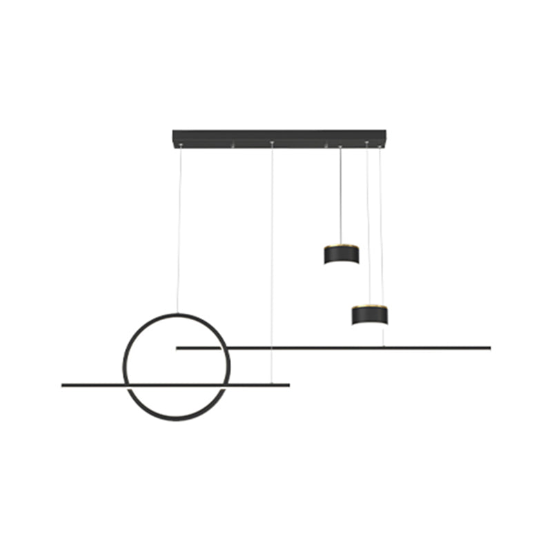 Contemporary Style Linear Island Lighting Metal 5 Light Island Pendant Lights